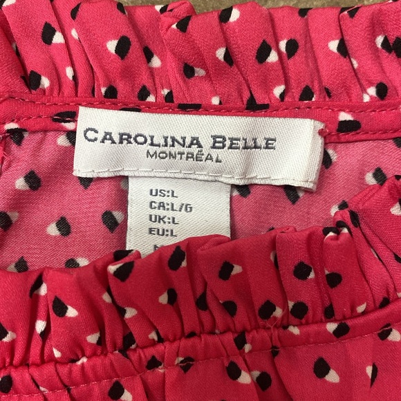 Long sleeve pink with pattern light polyester size large - Picture 3 of 3